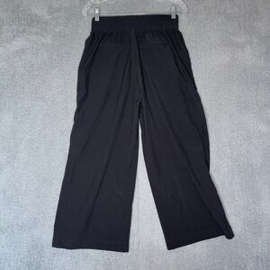 Quince Black Wide Leg Cropped Pants Womens Size Small Elastic Waist